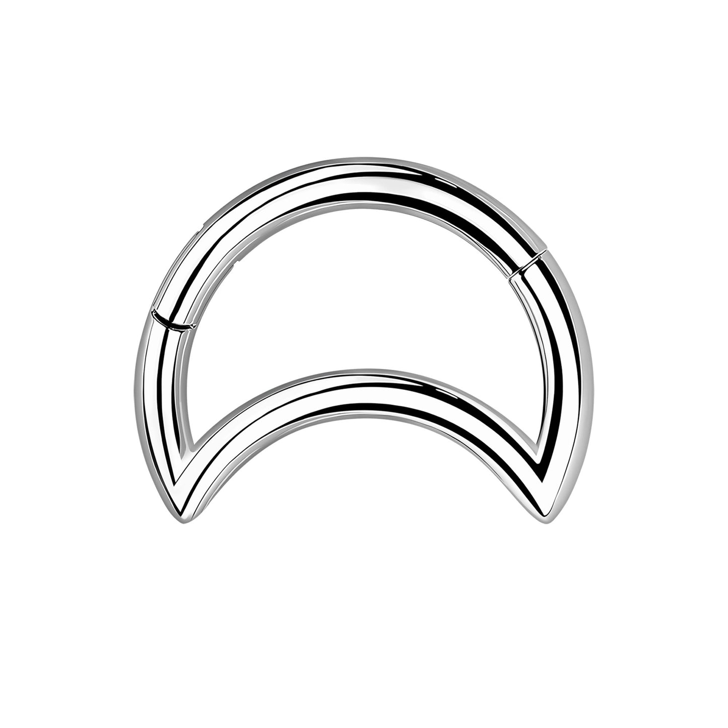 Titanium Clicker Ring in Crescent Shape