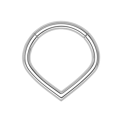Titanium Clicker Ring in V Shape Style