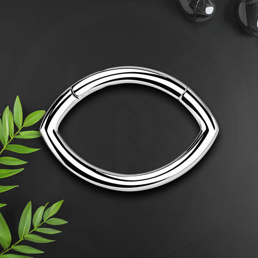 Titanium Clicker Ring in Oval Shape