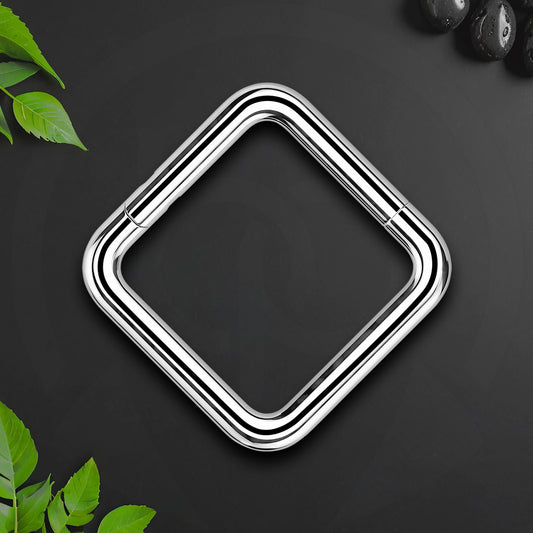 Titanium Clicker Ring in Square Shape