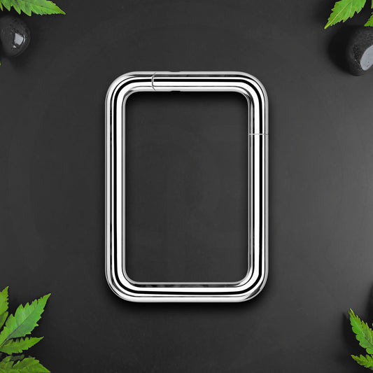 Titanium Clicker Ring in Rectangular Shape