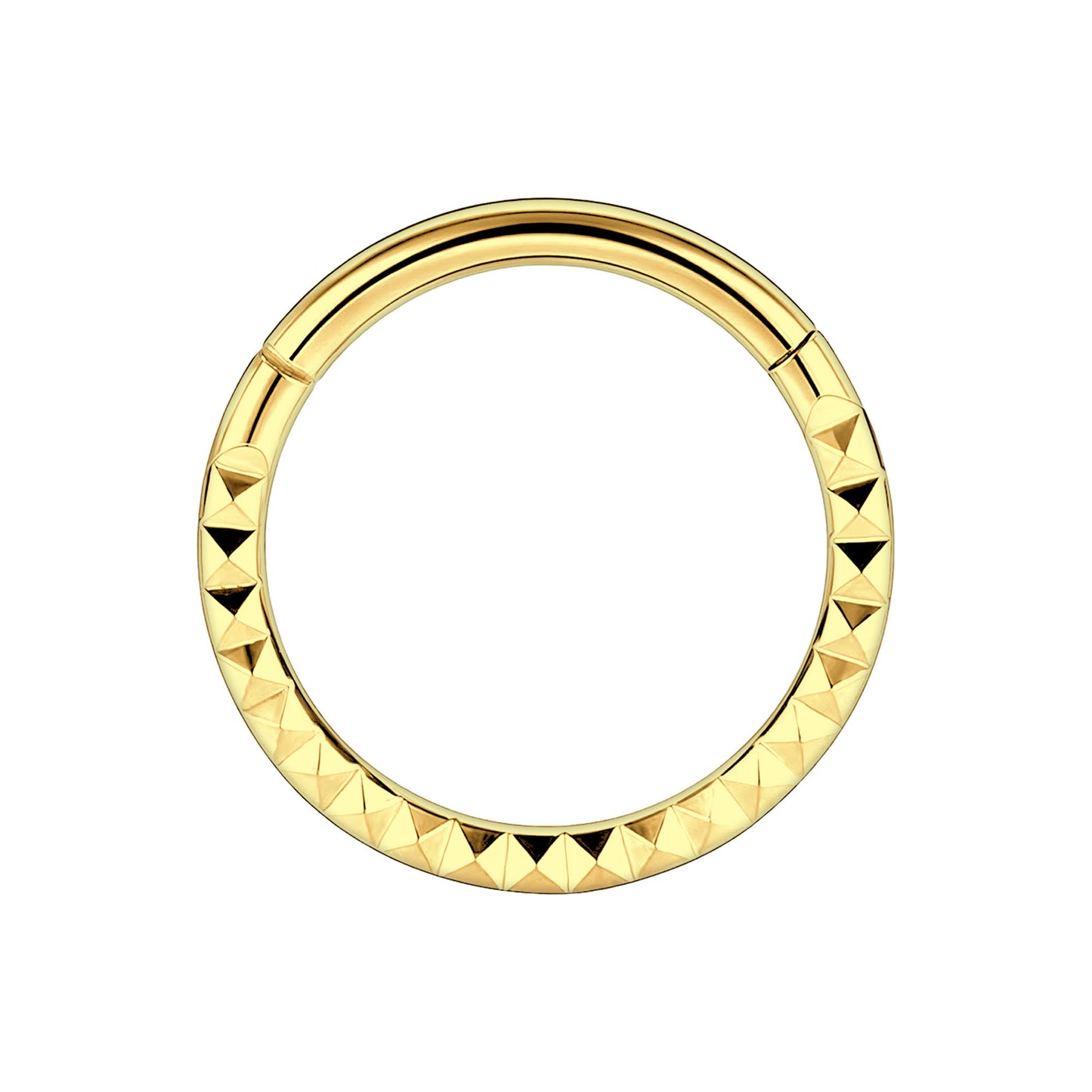 Titanium Clicker Ring with Pyramid Pattern