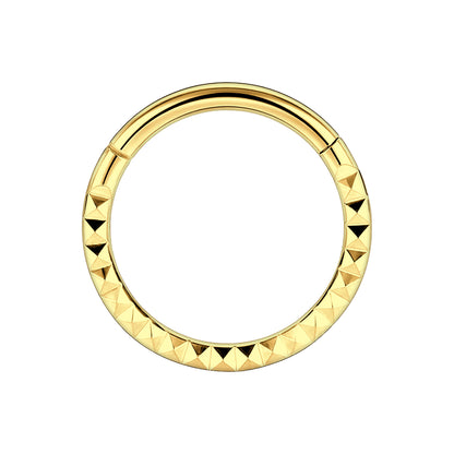 Titanium Clicker Ring with Pyramid Pattern