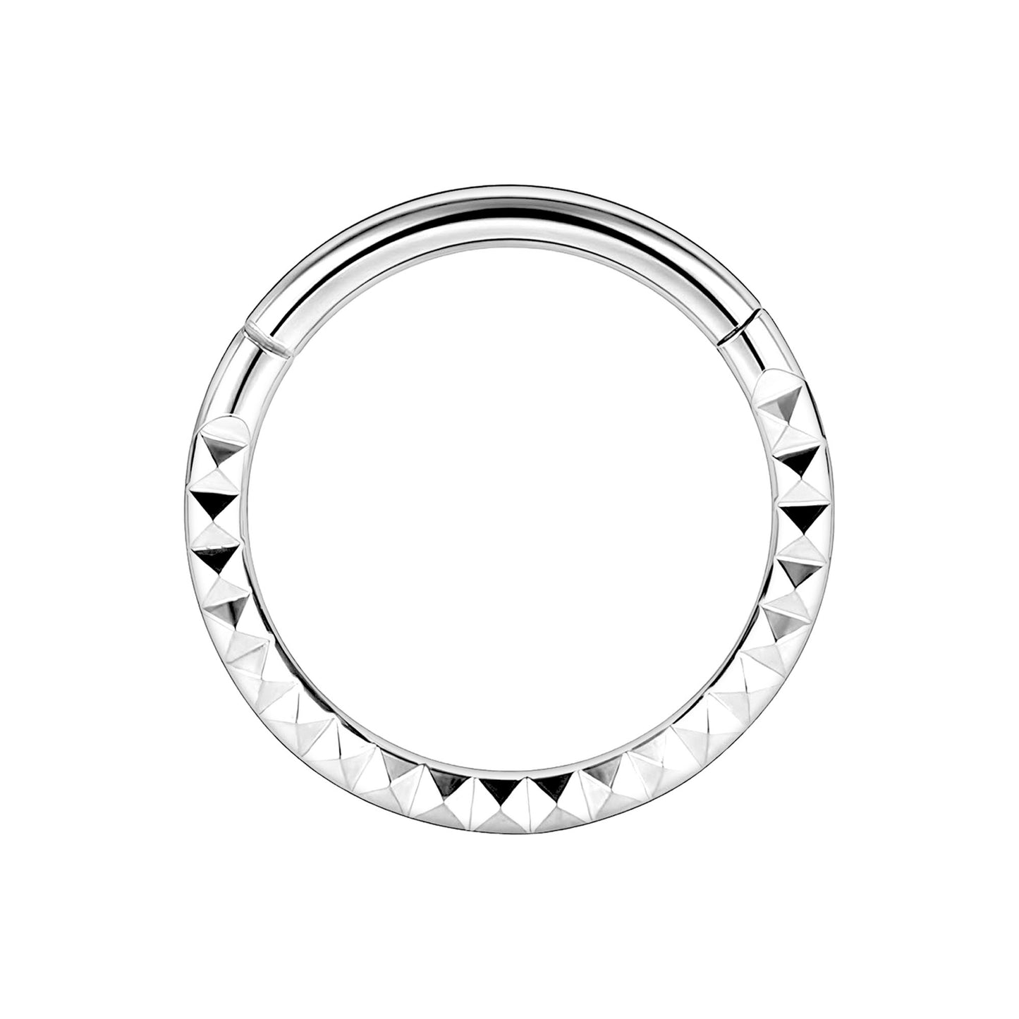 Titanium Clicker Ring with Pyramid Pattern