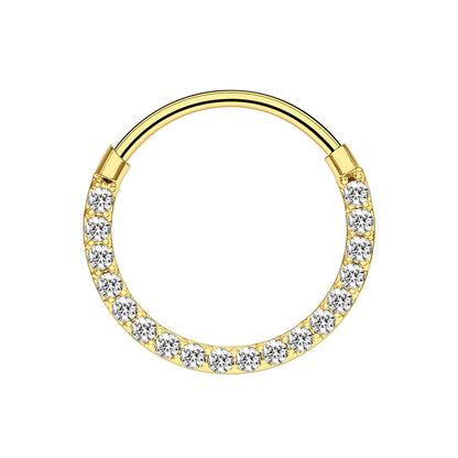 Titanium Clicker Ring with Thin Segment and Zirconia