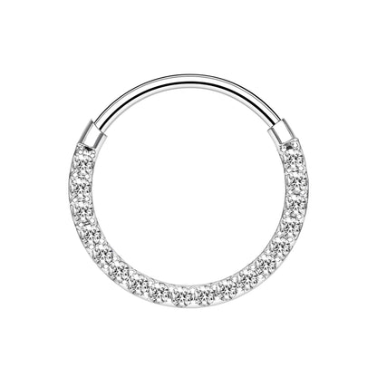 Titanium Clicker Ring with Thin Segment and Zirconia