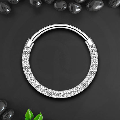 Titanium Clicker Ring with Thin Segment and Zirconia
