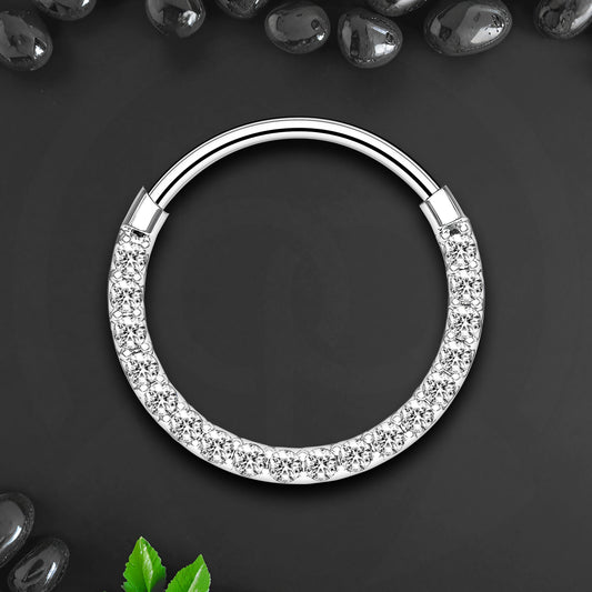 Titanium Clicker Ring with Thin Segment and Zirconia