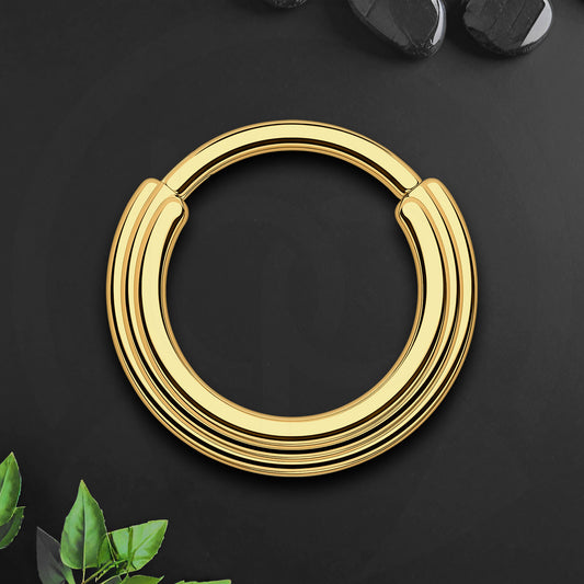 Titanium Clicker Ring with Triple Circles