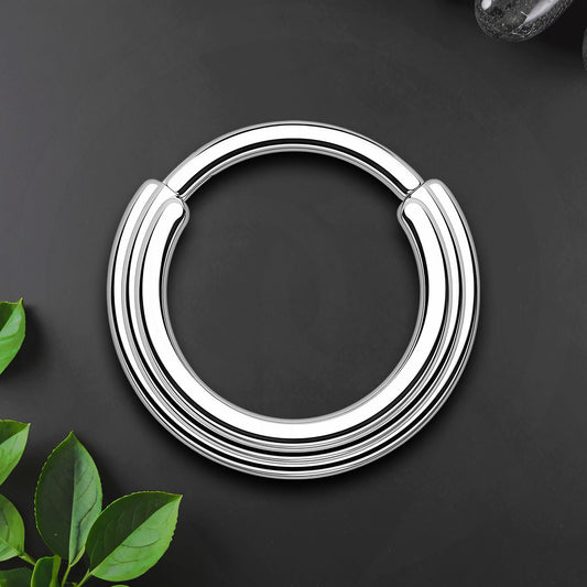 Titanium Clicker Ring with Triple Circles