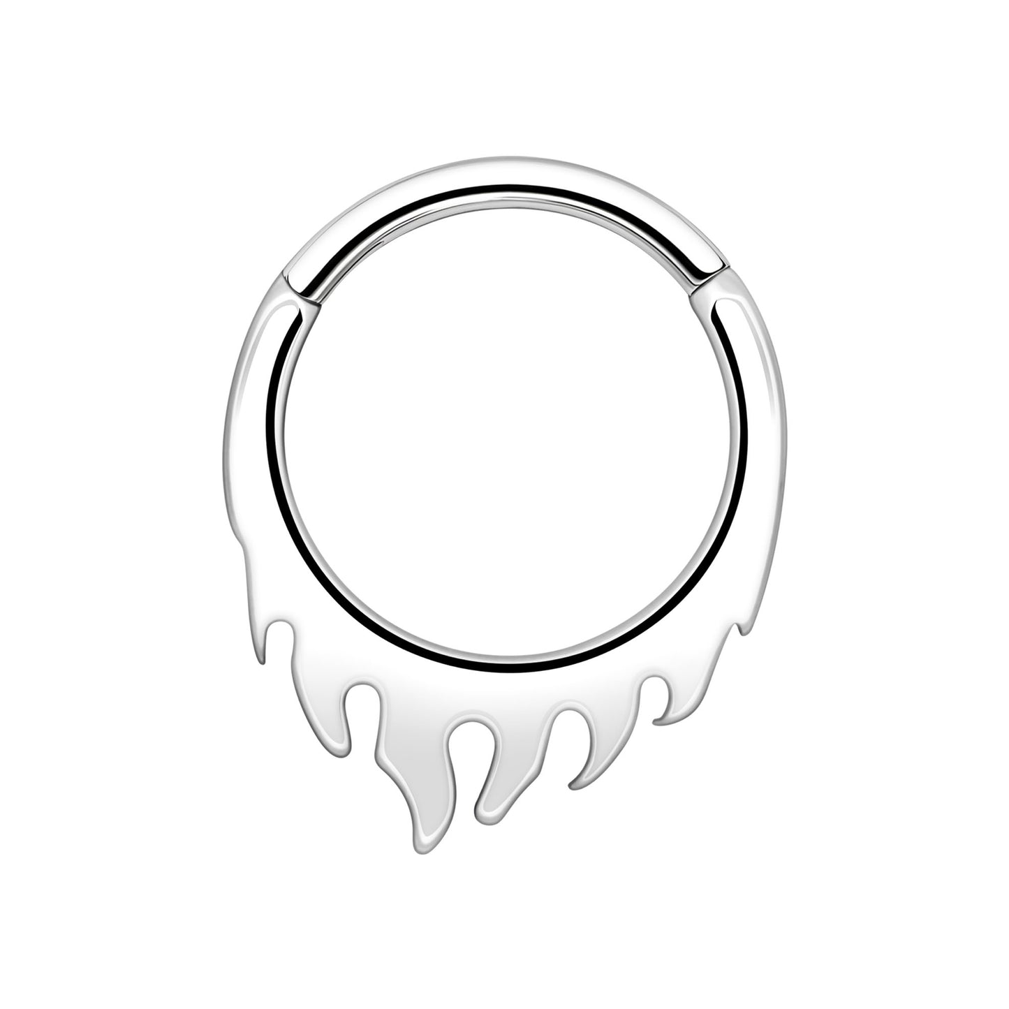 Titanium Clicker Ring in Flame Shape