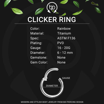 Titanium Clicker Ring in Classic Simple Style