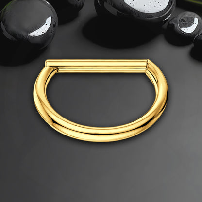 Titanium Clicker Ring in Classic D Shape Style