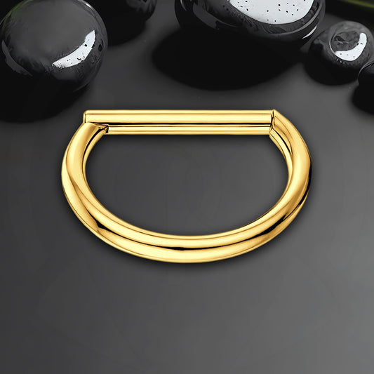 Titanium Clicker Ring in Classic D Shape Style