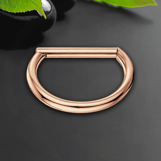 Titanium Clicker Ring in Classic D Shape Style