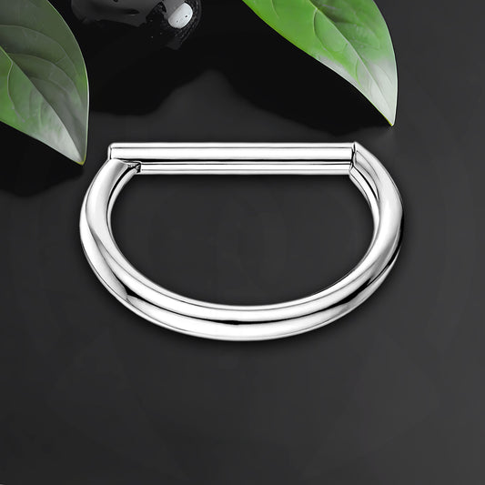 Titanium Clicker Ring in Classic D Shape Style