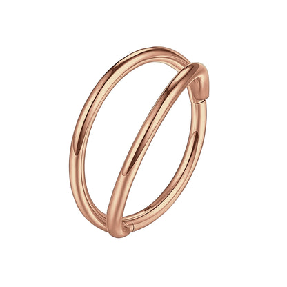 Titanium Clicker Ring in Classic Double Hoops Style
