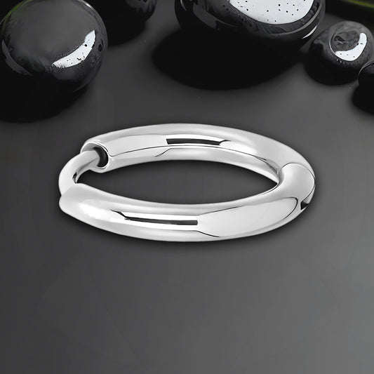 Titanium Clicker Ring in Classic Earring Style