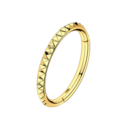 Titanium Clicker Ring with Pyramid Pattern