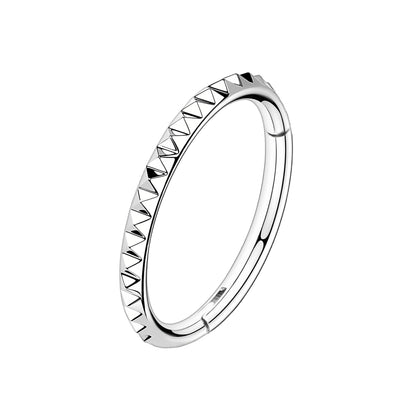 Titanium Clicker Ring with Pyramid Pattern