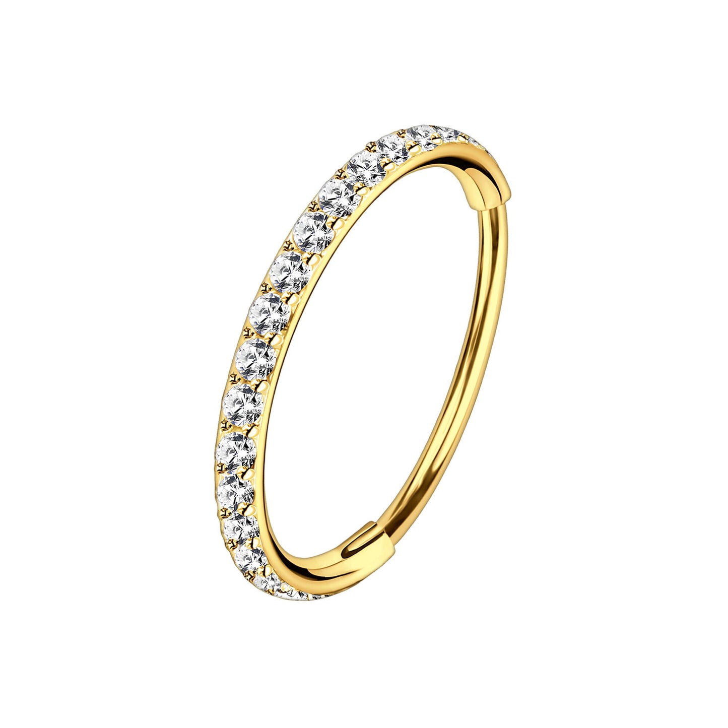 Titanium Clicker Ring in Classic Style with Thin Segment