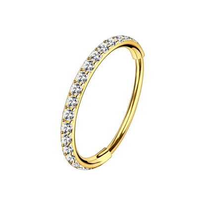 Titanium Clicker Ring in Classic Style with Thin Segment