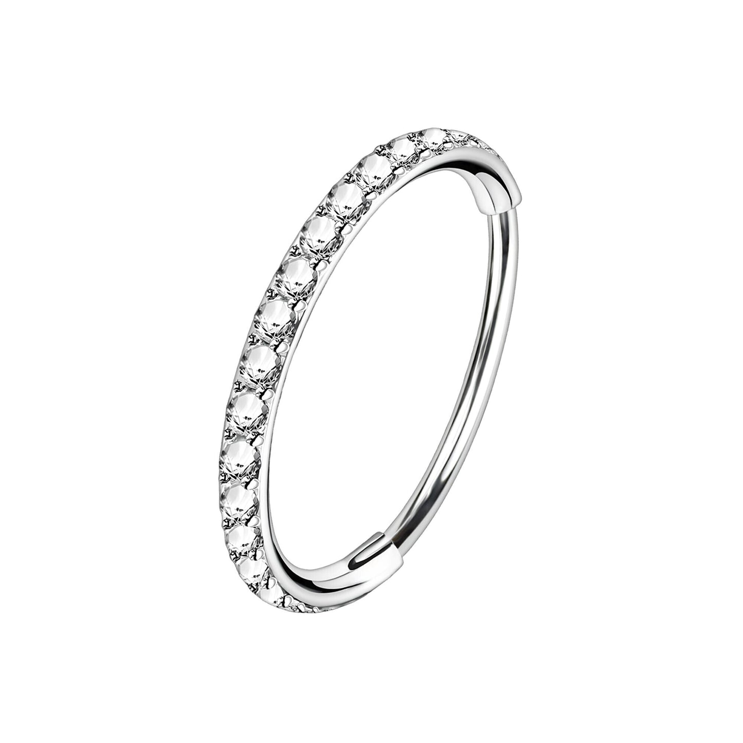 Titanium Clicker Ring in Classic Style with Thin Segment