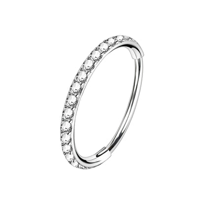 Titanium Clicker Ring in Classic Style with Thin Segment