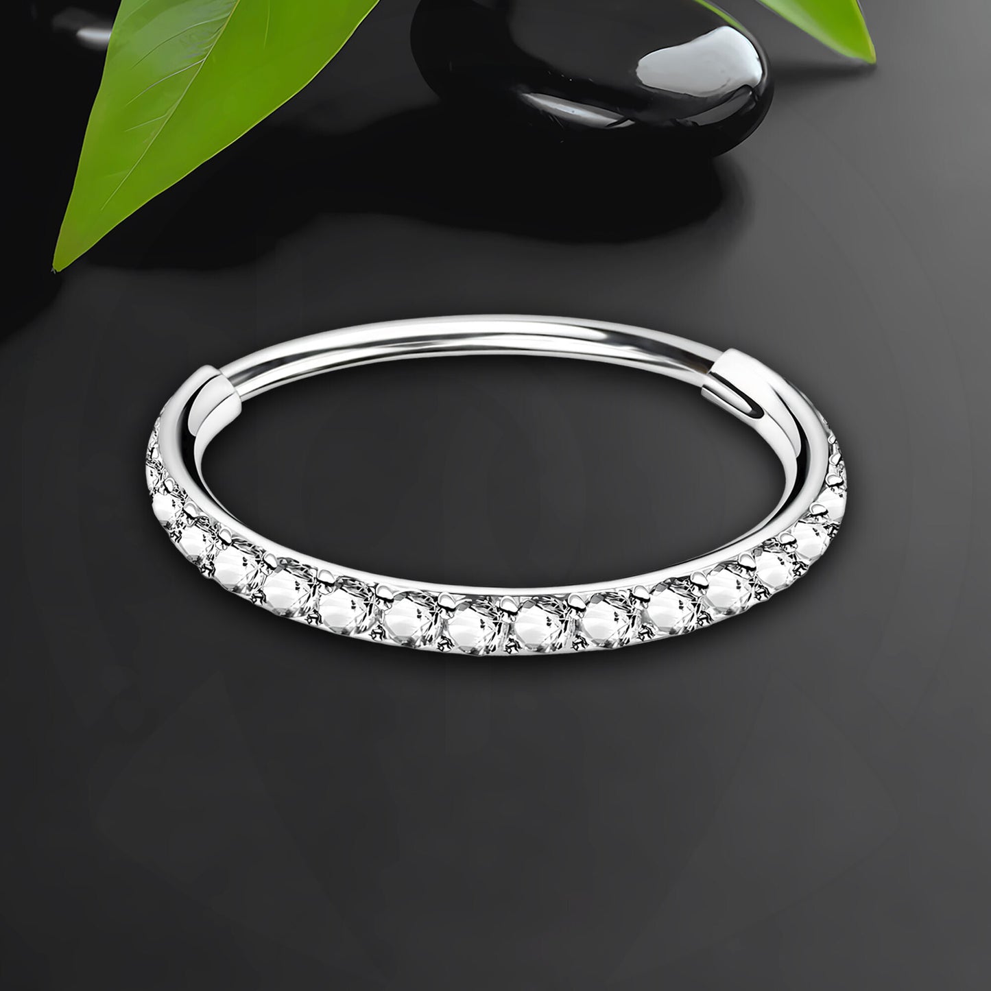 Titanium Clicker Ring in Classic Style with Thin Segment
