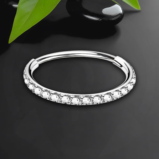 Titanium Clicker Ring in Classic Style with Thin Segment