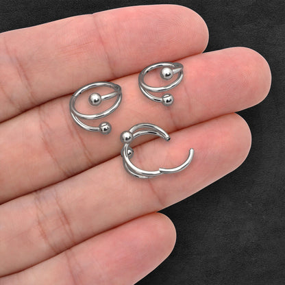 Titanium Clicker Ring in Spiral Shape and Balls