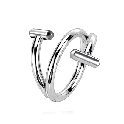 Titanium Clicker Ring in Spiral Shape