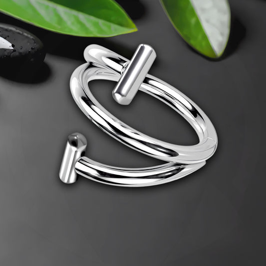 Titanium Clicker Ring in Spiral Shape