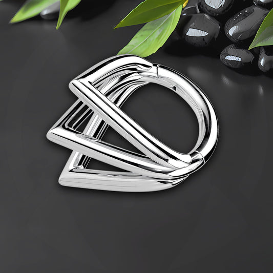 Titanium Clicker Ring with Triple Chevrons