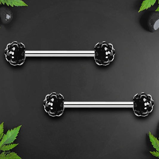 Surgical Steel Nipple Jewelry with Shiny Balls