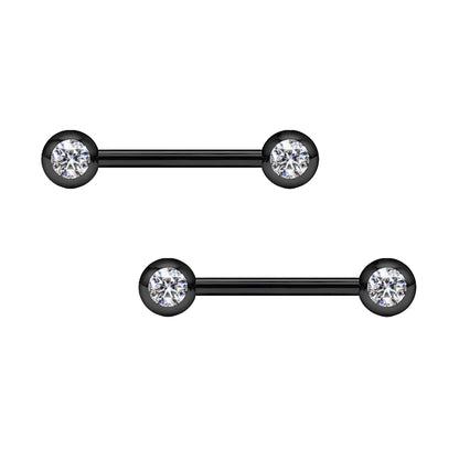 Surgical Steel Nipple Jewelry with Classic Balls and CZ
