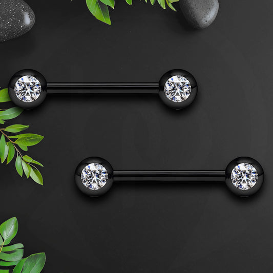 Surgical Steel Nipple Jewelry with Classic Balls and CZ