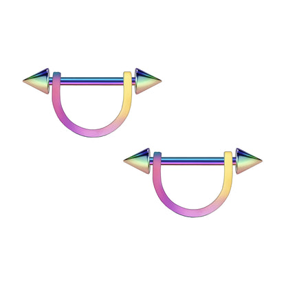 Surgical Steel Nipple Jewelry with Pikes and Horseshoe