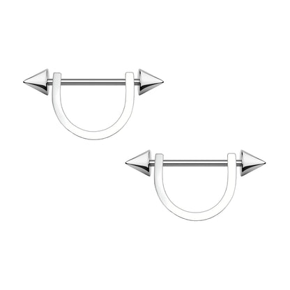 Surgical Steel Nipple Jewelry with Pikes and Horseshoe