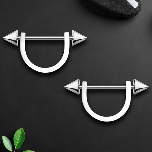 Surgical Steel Nipple Jewelry with Pikes and Horseshoe