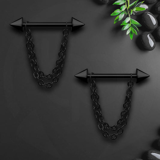Surgical Steel Nipple Jewelry with Pikes and Chains
