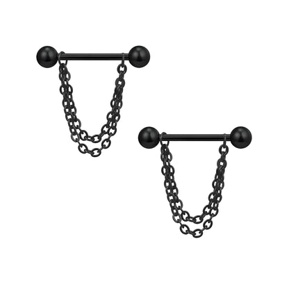 Surgical Steel Nipple Jewelry with Balls and Chains