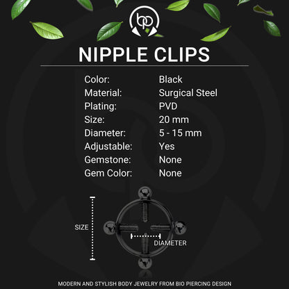 Surgical Steel Nipple Clips in Round Shape with Screws