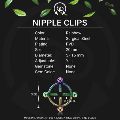 Surgical Steel Nipple Clips in Round Shape with Screws