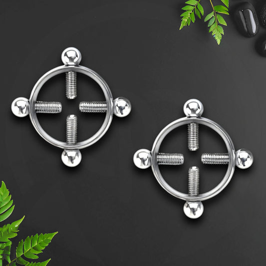 Surgical Steel Nipple Clips in Round Shape with Screws