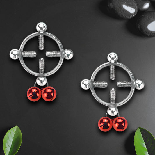 Surgical Steel Nipple Clips in Round Shape with Bells
