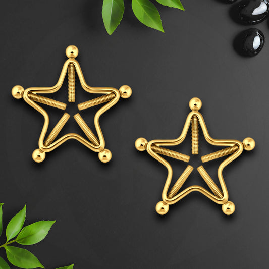 Surgical Steel Nipple Clips in Star Shape with Screws