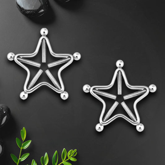 Surgical Steel Nipple Clips in Star Shape with Screws