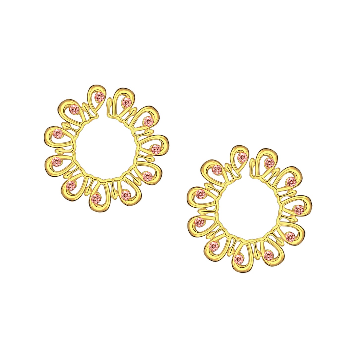 Gold Plated Nipple Clips in Modern Style with Zirconia