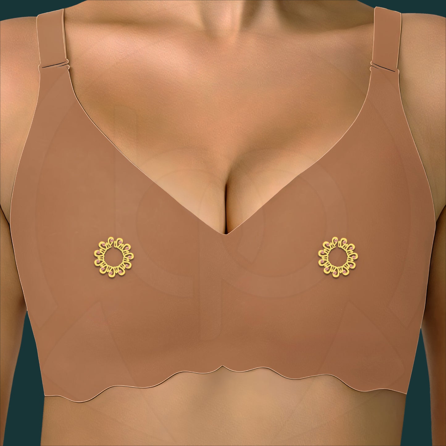 Gold Plated Nipple Clips in Modern Style with Zirconia